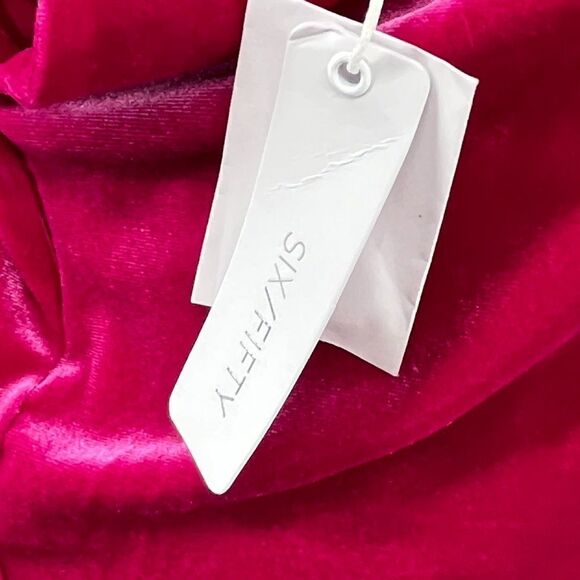 NWT SIX/FIFTY bright pink velour pants comfy barbie size extra small - Picture 12 of 14